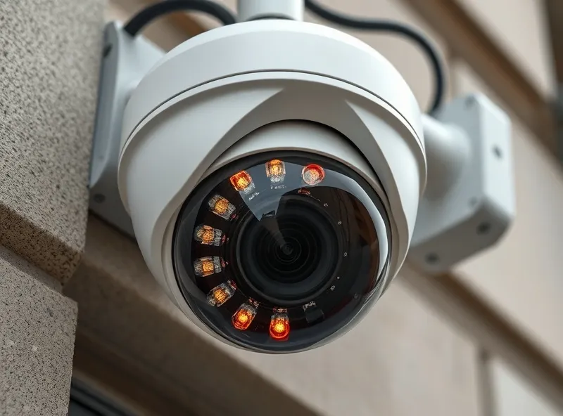 Retail store interior with security camera coverage